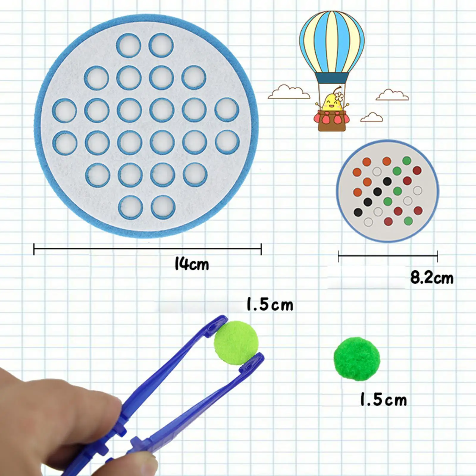 Color Sort Game Cognition Practical Chic Birthday Gifts Developmental Toy Clip Ball Puzzle for Family Kindergarten Toddlers
Color Sort Game Cognition Practical Chic Birthday Gifts Developmental Toy Clip Ball Puzzle for Family Kindergarten Toddlers
