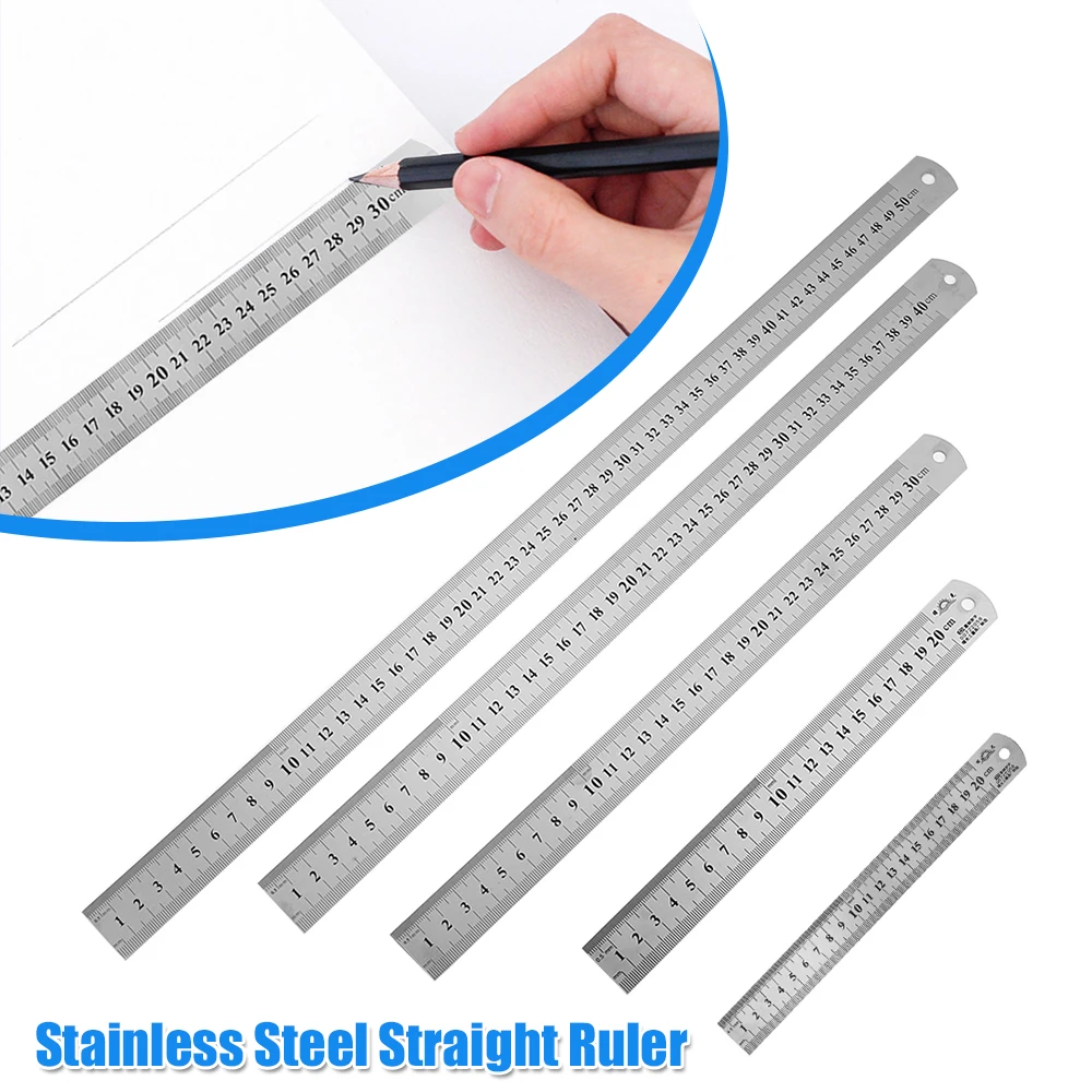 Линейка из нержавеющей стали, сантиметровая линейка, высокоточная миллиметровая линейка, металлическая линейка с прямым краем для школы, офиса, дома
Линейка из нержавеющей стали, сантиметровая линейка, высокоточная миллиметровая линейка, металлическая линейка с прямым краем для школы, офиса, дома
