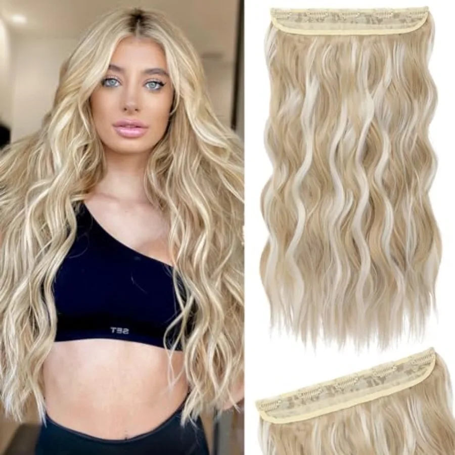 Blonde Hair Extensions, 20" One Piece Clip in Hair Extensions Thick Long Beach Wavy Natural Soft Synthetic Hairpieces for Women
Blonde Hair Extensions, 20" One Piece Clip in Hair Extensions Thick Long Beach Wavy Natural Soft Synthetic Hairpieces for Women