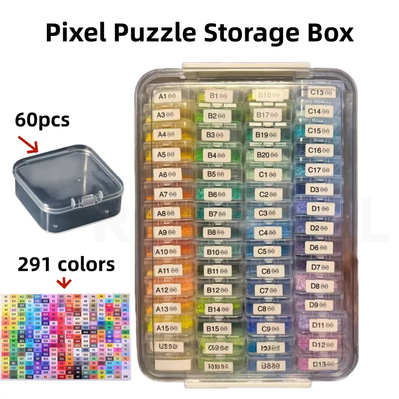 Pixel Puzzle Storage Box, Transparent Square Box, for Organizing Accessories, Portable, Nail Art, and Bean Bead Storage Box
Pixel Puzzle Storage Box, Transparent Square Box, for Organizing Accessories, Portable, Nail Art, and Bean Bead Storage Box
