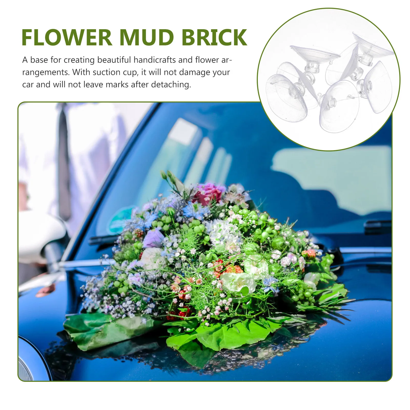 Floral Block Heart Shape Florist Sponge Flower Mud Brick for Wedding Car Decor DIY Floral Arrangement Supplies with Suction Cup
Floral Block Heart Shape Florist Sponge Flower Mud Brick for Wedding Car Decor DIY Floral Arrangement Supplies with Suction Cup