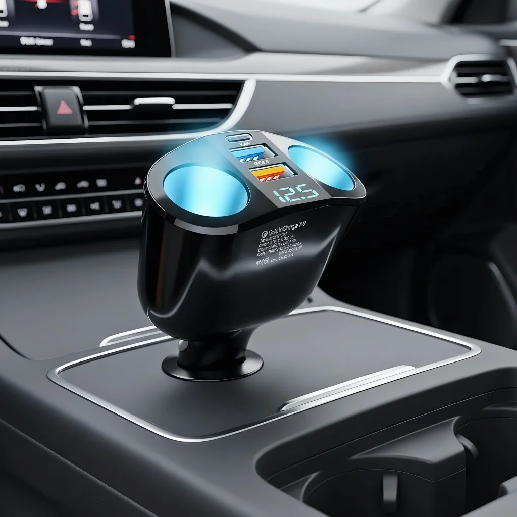Car Charger Dual USB Ports 120W Fast Charging, 360 Degree Rotating Type C Cigarette Lighter Socket Interior Accessories
Car Charger Dual USB Ports 120W Fast Charging, 360 Degree Rotating Type C Cigarette Lighter Socket Interior Accessories