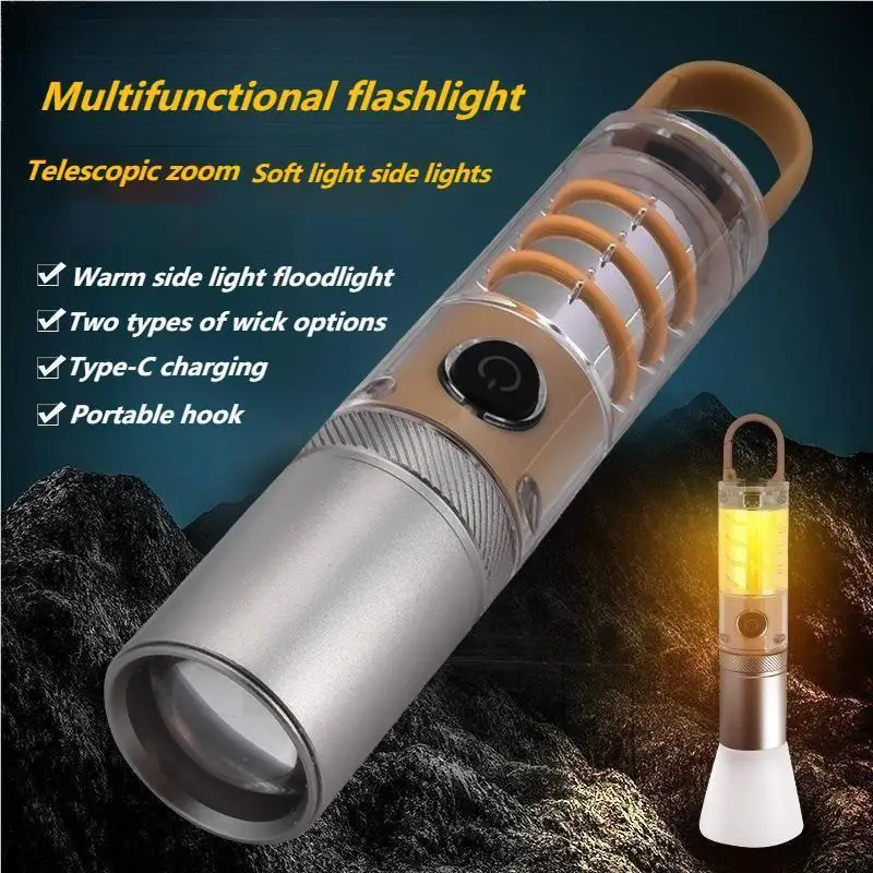 Outdoor Multifunctional Convenient Bright Zoom Flashlight IP55 Waterproof TYPE-C Rechargeable Large Floodlight Small Flashlight
Outdoor Multifunctional Convenient Bright Zoom Flashlight IP55 Waterproof TYPE-C Rechargeable Large Floodlight Small Flashlight