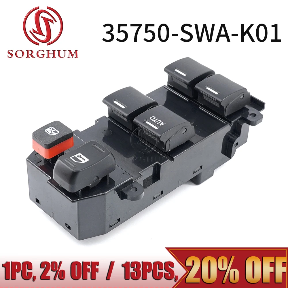 Sorghum 35750-SWA-K01 Power Window Master Electric Control Switch Regulator Button For HONDA CR-V CRV 2007 2008 2009 2010 2011
Sorghum 35750-SWA-K01 Power Window Master Electric Control Switch Regulator Button For HONDA CR-V CRV 2007 2008 2009 2010 2011