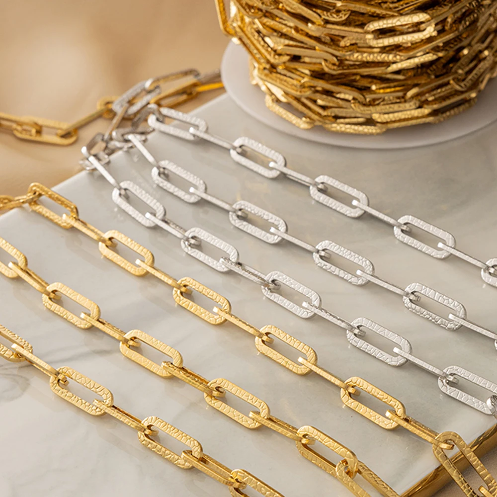 1 Meter Stainless Steel Gold Color Flat Frame Chain Link For DIY Bracelet Necklace Jewelry Making Supplies Accessories Material
1 Meter Stainless Steel Gold Color Flat Frame Chain Link For DIY Bracelet Necklace Jewelry Making Supplies Accessories Material