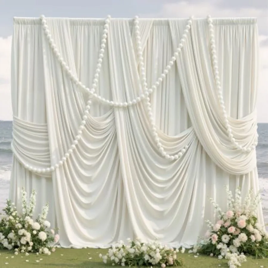 20x10ft Wrinkle Free Ivory Polyester Photo Backdrop for Parties, Wedding, Birthday, Photography 4 Panels 5x10ft Silky Drapery B
20x10ft Wrinkle Free Ivory Polyester Photo Backdrop for Parties, Wedding, Birthday, Photography 4 Panels 5x10ft Silky Drapery B