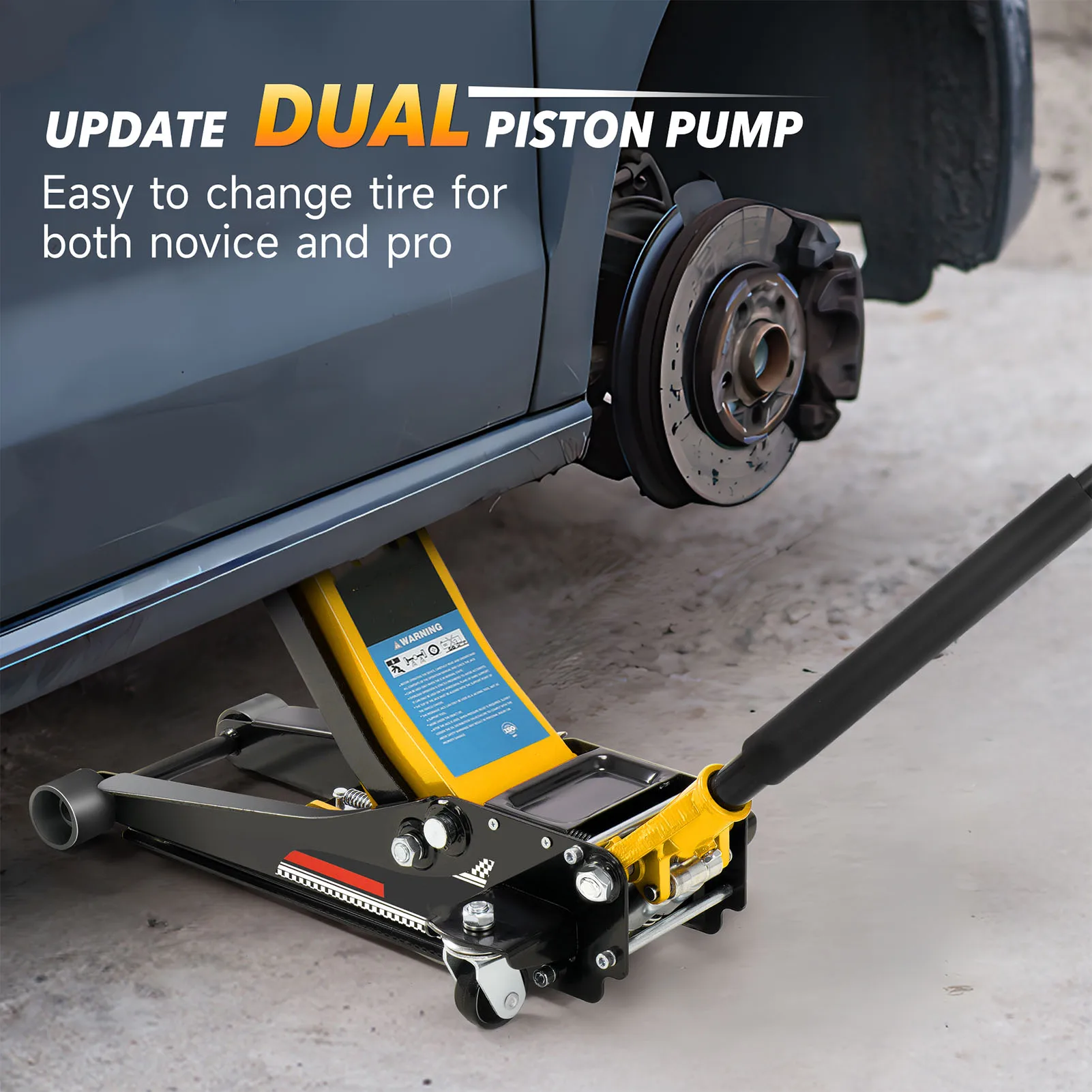 VEVOR 3T Floor Hydraulic Jack Pneumatic Low Profile Floor Jack Heavy-Duty Steel Racing Floor Jack with Single Piston Lift Pump
VEVOR 3T Floor Hydraulic Jack Pneumatic Low Profile Floor Jack Heavy-Duty Steel Racing Floor Jack with Single Piston Lift Pump