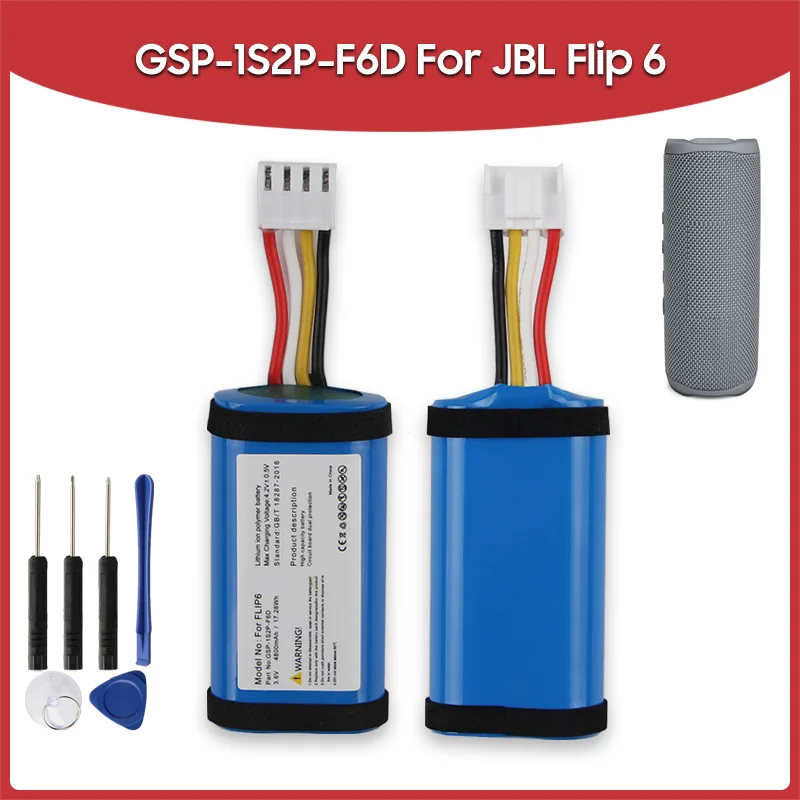 Replacement Battery GSP-1S2P-F6D For JBL Flip 6 Flip6 4800mAh Bluetooth Outdoor Speaker Batteries
Replacement Battery GSP-1S2P-F6D For JBL Flip 6 Flip6 4800mAh Bluetooth Outdoor Speaker Batteries