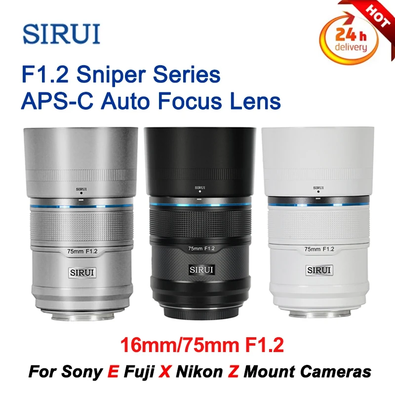 SIRUI Sniper Series 16mm/75mm F1.2 Extra Large Aperture Wide Angle For Photography For Nikon Z Sony E FujiFilm X Mount Cameras
SIRUI Sniper Series 16mm/75mm F1.2 Extra Large Aperture Wide Angle For Photography For Nikon Z Sony E FujiFilm X Mount Cameras