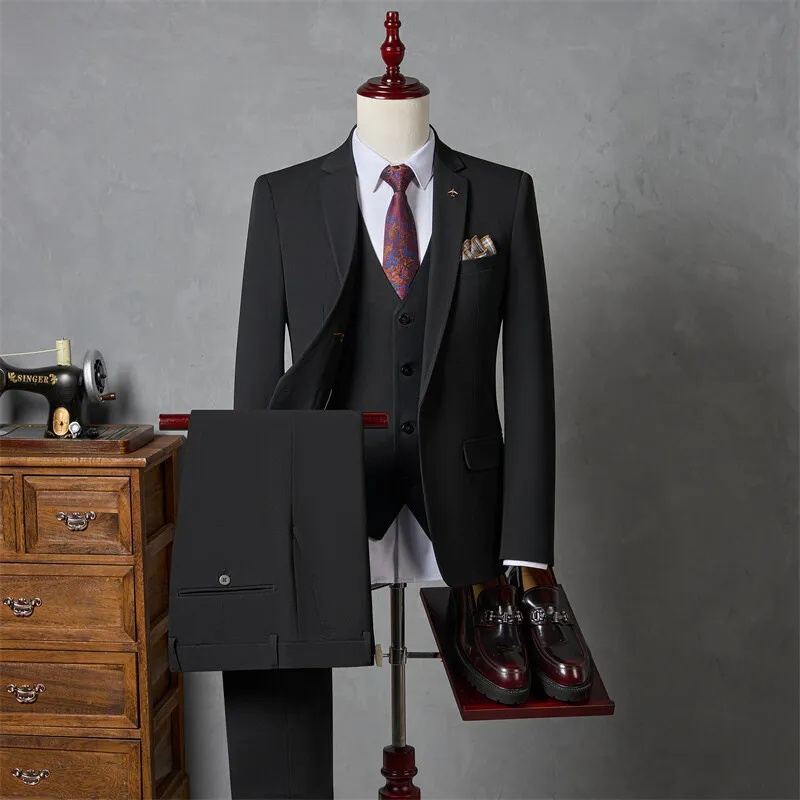 Мужской костюм-тройка Slim Fit: свадебный, деловой, повседневный, в корейском стиле, ультратонкий, для весны и осени
Мужской костюм-тройка Slim Fit: свадебный, деловой, повседневный, в корейском стиле, ультратонкий, для весны и осени