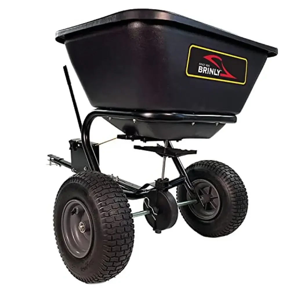 125 lb. Broadcast Spreader with Universal Hitch – Corrosion-Proof Hopper Adjustable Spread Pattern Easy Calibration Wide Spread
125 lb. Broadcast Spreader with Universal Hitch – Corrosion-Proof Hopper Adjustable Spread Pattern Easy Calibration Wide Spread