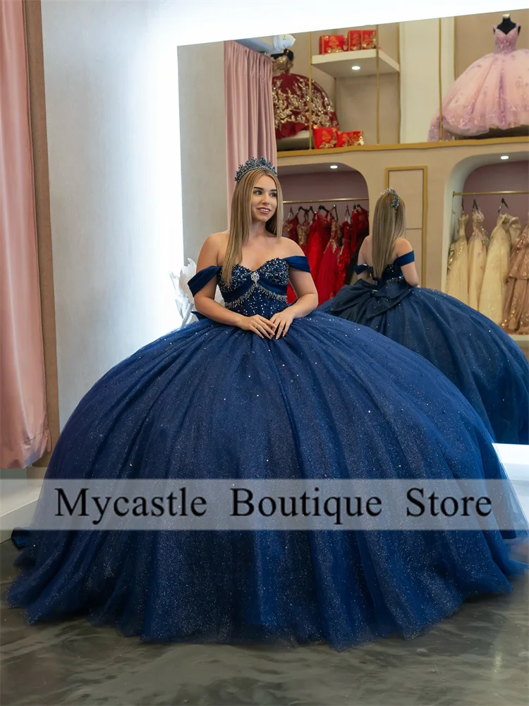 Customized Navy Blue Crystal Bead Gown Quinceanera Dresse Sweetheart Beaded With Bow Sweet 16 Dress vestidos de 15 quinceañeras
Customized Navy Blue Crystal Bead Gown Quinceanera Dresse Sweetheart Beaded With Bow Sweet 16 Dress vestidos de 15 quinceañeras