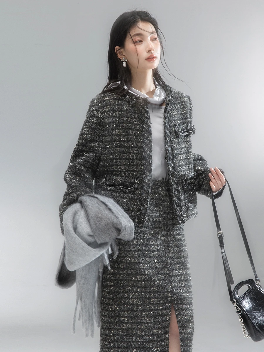 XINXINYUE Medieval Vintage Woolen Tweed Set Fene Ele iny River Star Coarse Texture Women's Faion Ensemble
XINXINYUE Medieval Vintage Woolen Tweed Set Fene Ele iny River Star Coarse Texture Women's Faion Ensemble