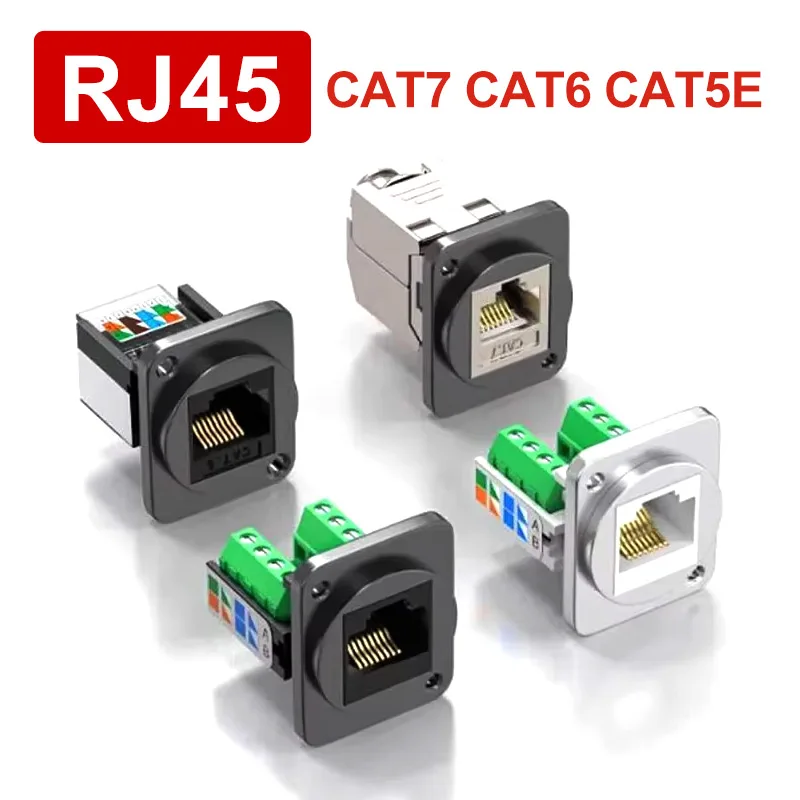RJ45 Network Cable Panel Socket CAT7 CAT6 CAT5E rj45 Solderless Network Module Connector Metal Shielded Network Cable Extender
RJ45 Network Cable Panel Socket CAT7 CAT6 CAT5E rj45 Solderless Network Module Connector Metal Shielded Network Cable Extender