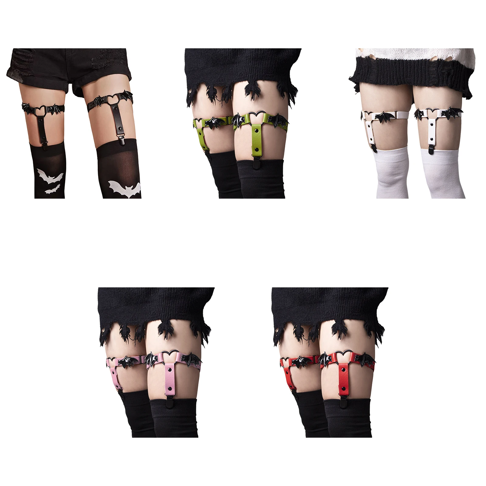 1 Pair Women Elastic Adjustable Leather Garter Gothic Thigh Belt Suspender Bat Heart Leg Thigh Harness Punk Garter Costumes
1 Pair Women Elastic Adjustable Leather Garter Gothic Thigh Belt Suspender Bat Heart Leg Thigh Harness Punk Garter Costumes