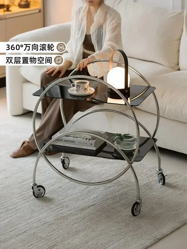 A Side Table Removable Storage Rack Living Room Trolley Light Luxury Small Coffee Table
A Side Table Removable Storage Rack Living Room Trolley Light Luxury Small Coffee Table