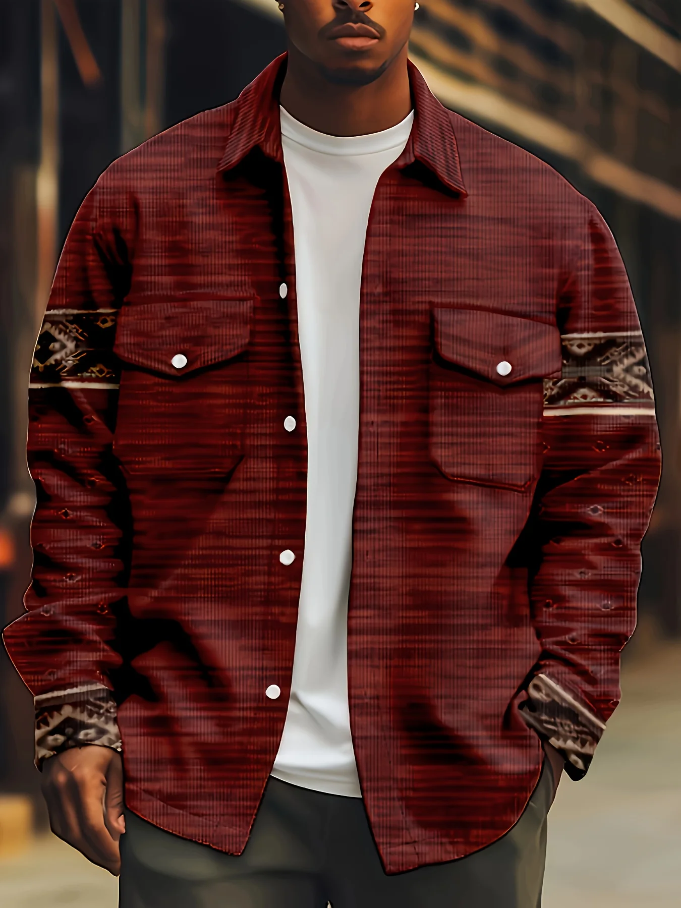 Spring and Autumn Red Corduroy Men's Jacket Multi-Pocket Printed Jacket Men's Work Clothes Lapel Korean Style Casual Wear
Spring and Autumn Red Corduroy Men's Jacket Multi-Pocket Printed Jacket Men's Work Clothes Lapel Korean Style Casual Wear