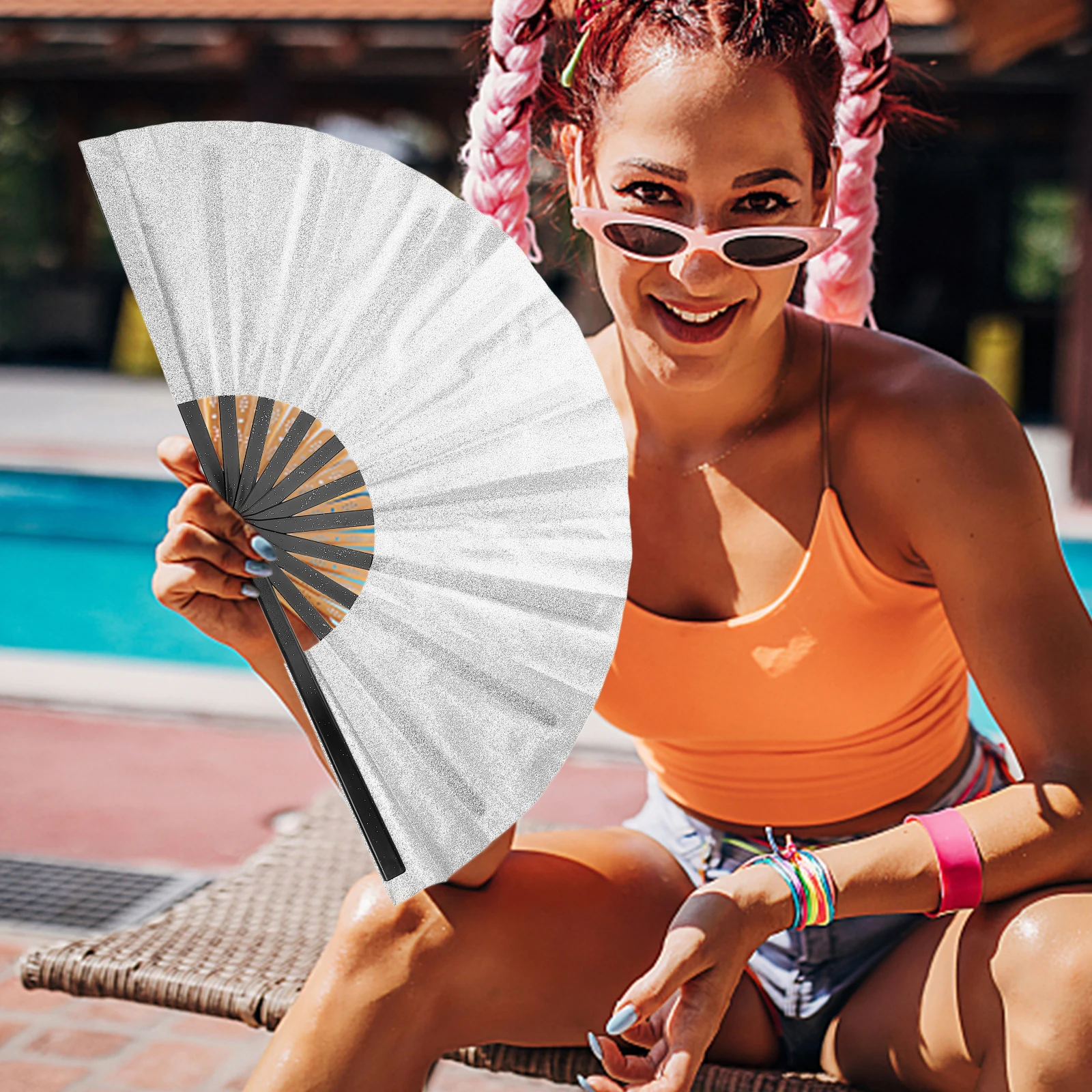 Glitter Handheld Folding Large Rave Hand Party Hand Fan Foldable Vintage Dance Performance Decorative Portable Fans
Glitter Handheld Folding Large Rave Hand Party Hand Fan Foldable Vintage Dance Performance Decorative Portable Fans