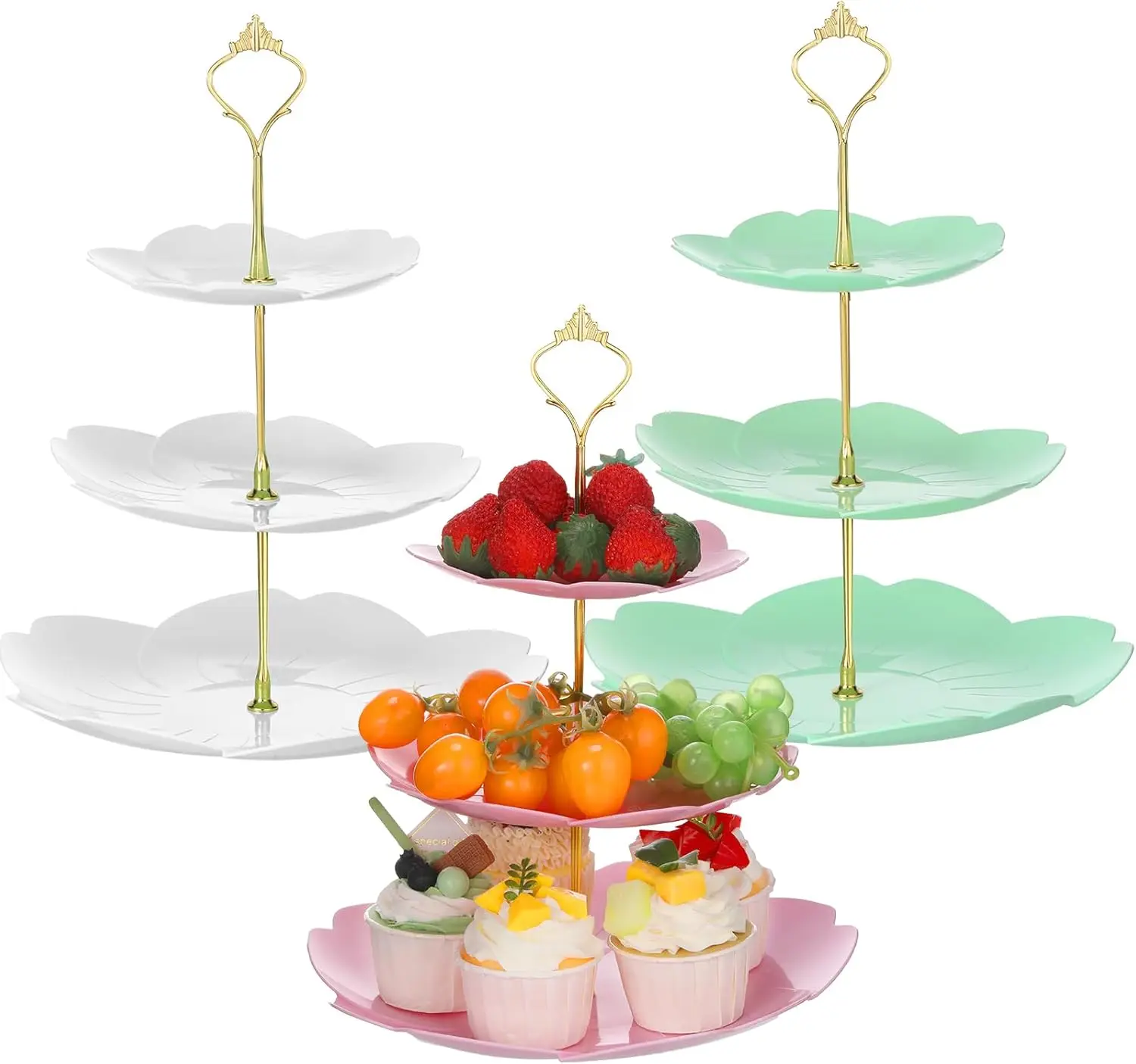 3 Tier Plastic Dessert Stand Set for Wedding Birthday Baby Shower Tea Party Decorations
3 Tier Plastic Dessert Stand Set for Wedding Birthday Baby Shower Tea Party Decorations