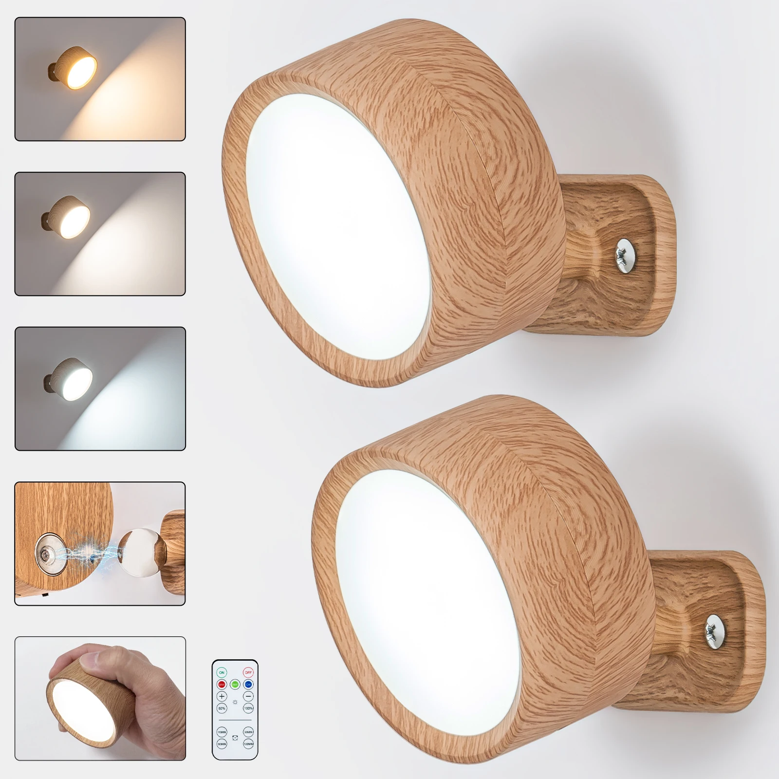 GGbingo LED Magnetic Wall Sconce Lights Dimmable Wall Mounted Lights with Remote, 360° Rotation Wall Mount Lamp for Bedroom
GGbingo LED Magnetic Wall Sconce Lights Dimmable Wall Mounted Lights with Remote, 360° Rotation Wall Mount Lamp for Bedroom