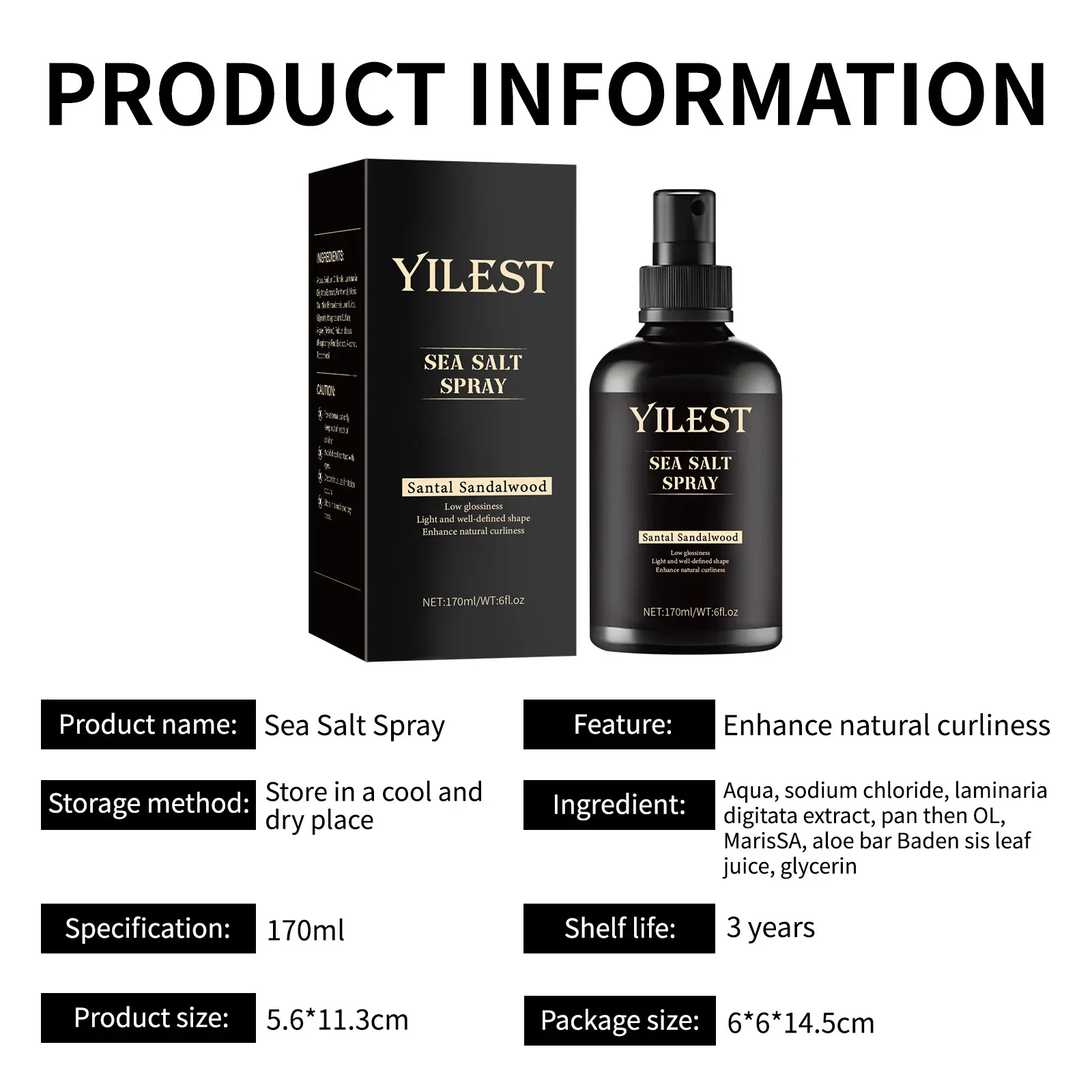 Sea Salt Hair Style Spray 170ml for Curly Hair Volume & Light Hold Salt Water Texturizing Spray for Men Women Hair Fixing Care
Sea Salt Hair Style Spray 170ml for Curly Hair Volume & Light Hold Salt Water Texturizing Spray for Men Women Hair Fixing Care