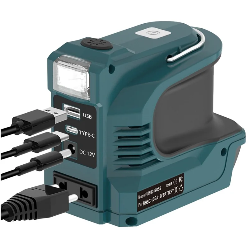 AB13-For 18V Li- Battery Compatible 180W Power Inverter With LED Work Light 12V DC Outlet USB/Type-C EU PLUG
AB13-For 18V Li- Battery Compatible 180W Power Inverter With LED Work Light 12V DC Outlet USB/Type-C EU PLUG