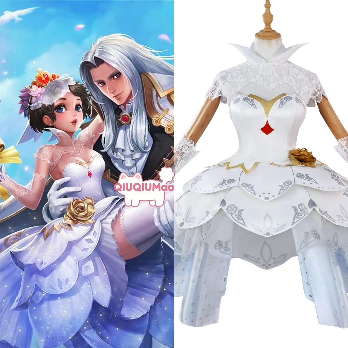 Game Honor of Kings Cosplay Costume Anime Xiao Qiao Role Playing Pure White Wedding Outfit for Women Comic Con Party Stage Suits
Game Honor of Kings Cosplay Costume Anime Xiao Qiao Role Playing Pure White Wedding Outfit for Women Comic Con Party Stage Suits