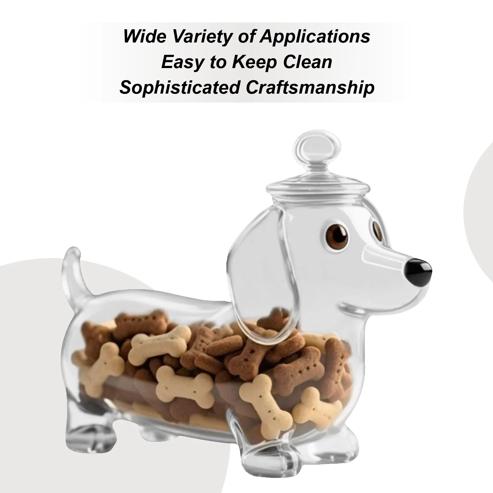 Dog Treat Container Glass Jars With Lids Animal Shape Snack Canister Cookie Dispenser Kitchen Home Travel Outdoor 
Dog Treat Container Glass Jars With Lids Animal Shape Snack Canister Cookie Dispenser Kitchen Home Travel Outdoor