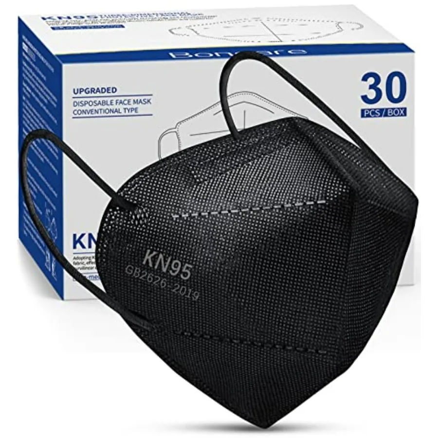 Boncare KN95 Face Mask 30 PCs, 5-Layer Black Face Mask for Men and Women Filter Efficiency≥ 95%, Breathable and Comfortable, Bl
Boncare KN95 Face Mask 30 PCs, 5-Layer Black Face Mask for Men and Women Filter Efficiency≥ 95%, Breathable and Comfortable, Bl