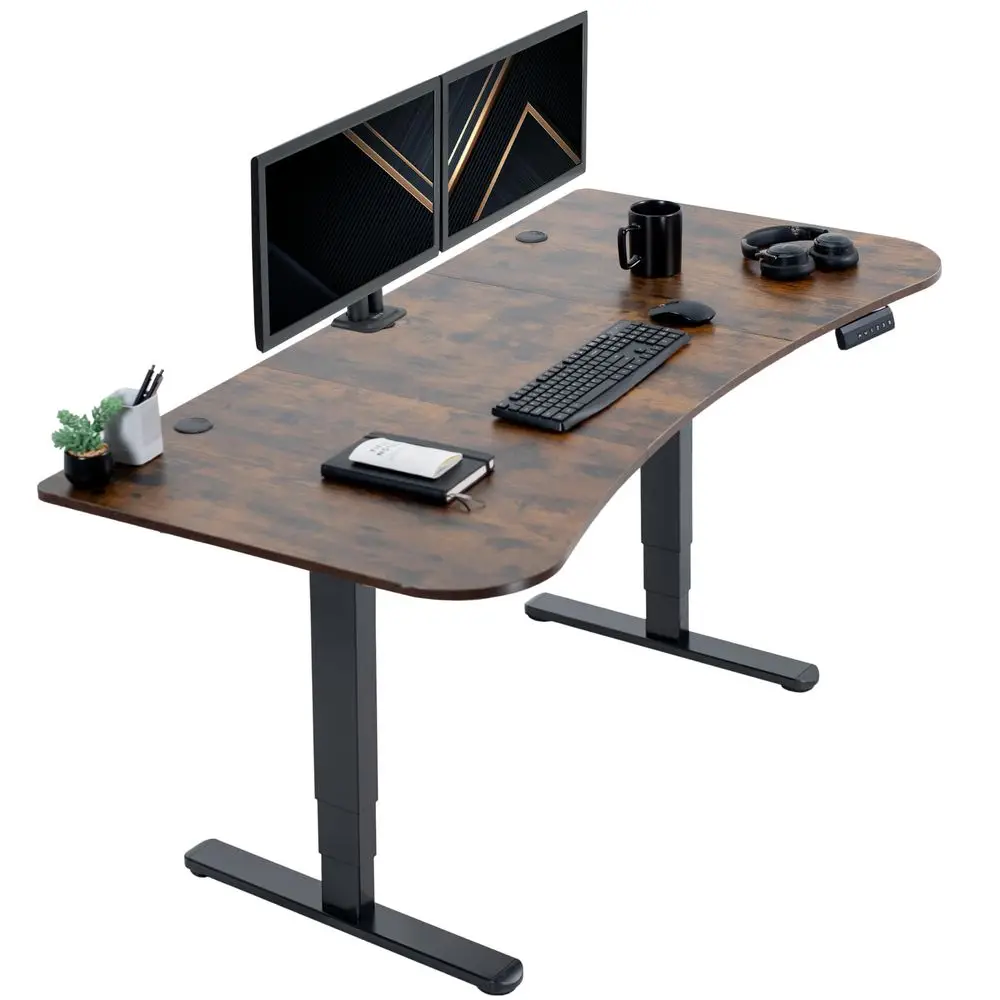 Electric 63 x 32 in Dual Motor Rustic Standing Desk, Memory Height Adjustment, 2B Series, Vintage Brown Top Black Frame, DESKKI
Electric 63 x 32 in Dual Motor Rustic Standing Desk, Memory Height Adjustment, 2B Series, Vintage Brown Top Black Frame, DESKKI
