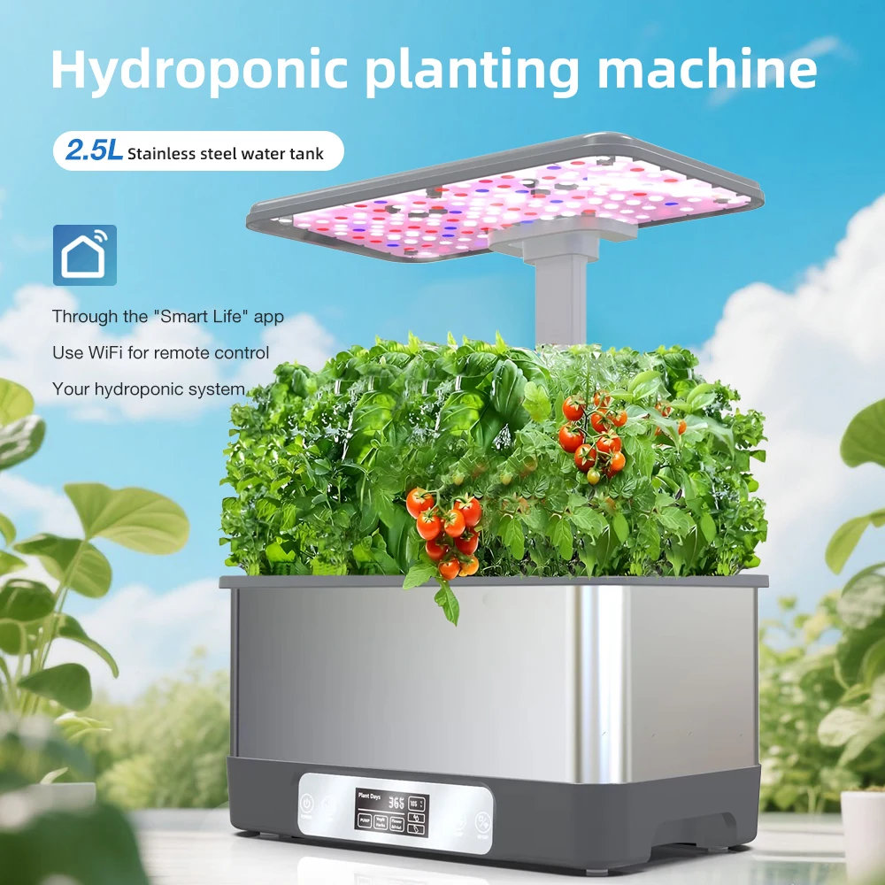 WiFi Plant Hydroponics Growing System Indoor Garden Full Spectrum LED Light Home Self Watering Smart Planting Machine
WiFi Plant Hydroponics Growing System Indoor Garden Full Spectrum LED Light Home Self Watering Smart Planting Machine