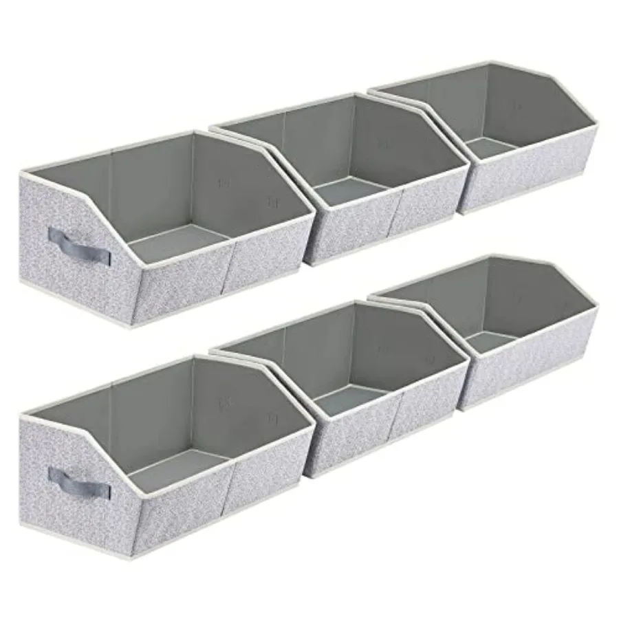 Closet Organizers Bins 6 Packs - Large Closet Shelf Organizer with Handles, Fabric Trapezoid Storage Bins, Collapsible Storage
Closet Organizers Bins 6 Packs - Large Closet Shelf Organizer with Handles, Fabric Trapezoid Storage Bins, Collapsible Storage