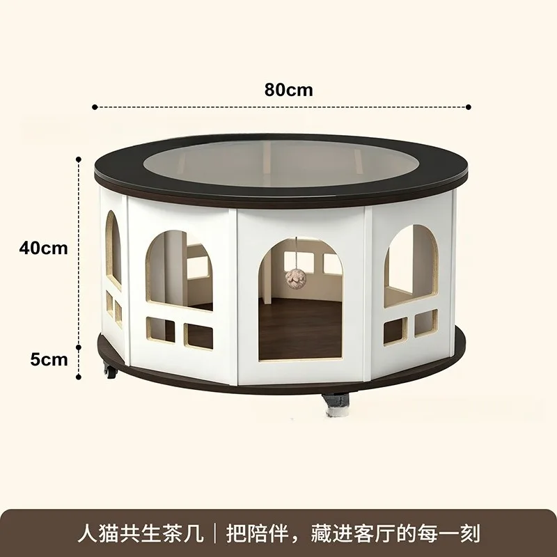 People and pets shared table household cat litter pet tunnel dog kennel movable round table
People and pets shared table household cat litter pet tunnel dog kennel movable round table