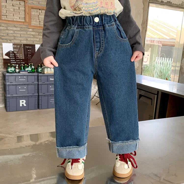 Girls Jeans Trousers Children 2024 New Autumn Collection Fashion Blue Bottoms Simple Casual Pants Korean Simple Style Trousers
Girls Jeans Trousers Children 2024 New Autumn Collection Fashion Blue Bottoms Simple Casual Pants Korean Simple Style Trousers