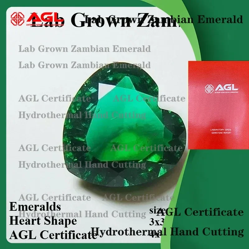 Lab Grown Zambian Emeralds Heart Shape Hydrothermal Hand Cut Natural Inclusions for AGL Certificate Lab Created Emerald
Lab Grown Zambian Emeralds Heart Shape Hydrothermal Hand Cut Natural Inclusions for AGL Certificate Lab Created Emerald