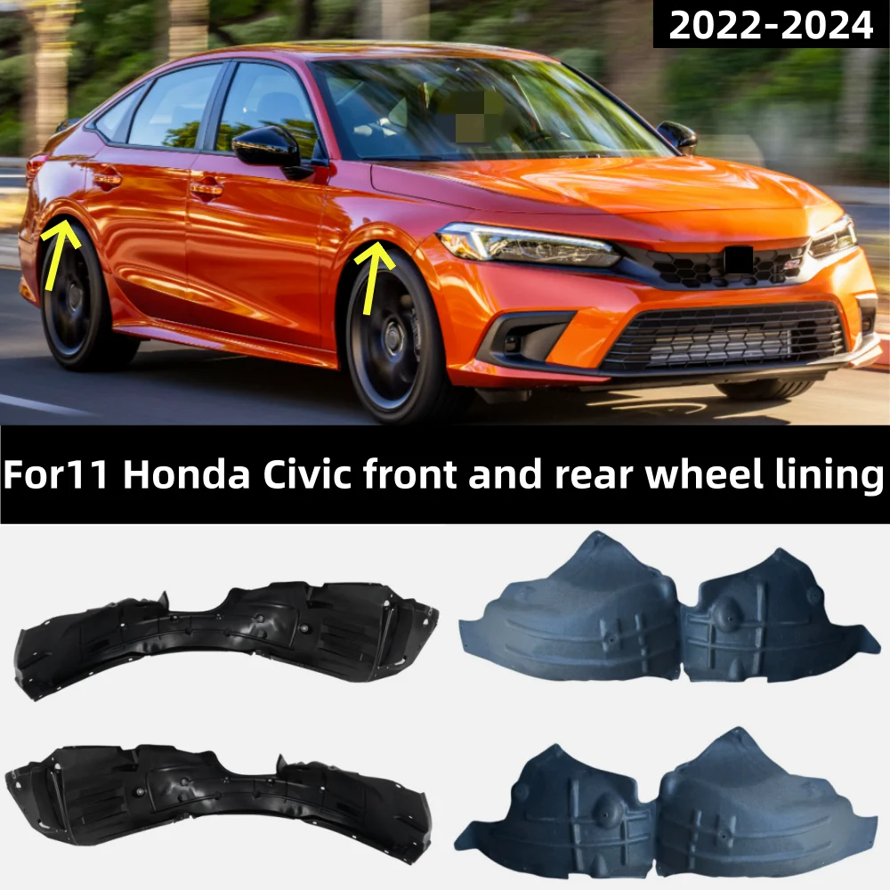 For 11 Honda Civic 2022-2024 car front and rear wheel liner mudguard OE: 74150-T24-T00/74552-T20-A00
For 11 Honda Civic 2022-2024 car front and rear wheel liner mudguard OE: 74150-T24-T00/74552-T20-A00