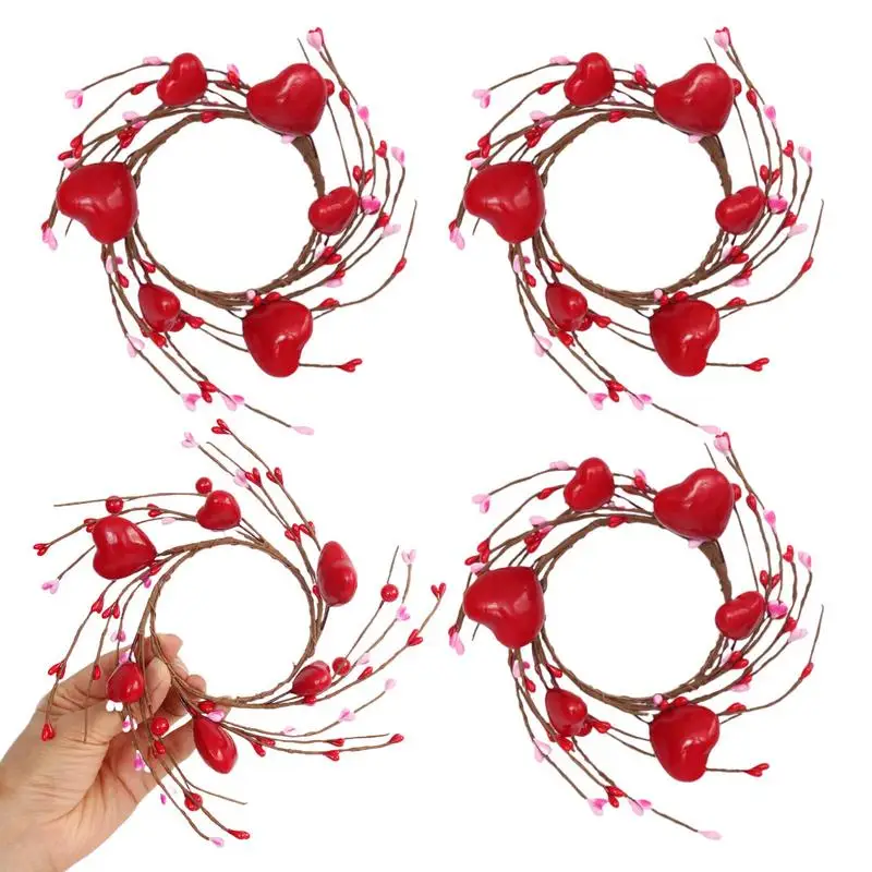 Valentine Candle Rings 4 Pieces Valentine Table Centerpieces Valentine's Day Garland Holiday Candle Rings Romantic Pillar Candle
Valentine Candle Rings 4 Pieces Valentine Table Centerpieces Valentine's Day Garland Holiday Candle Rings Romantic Pillar Candle