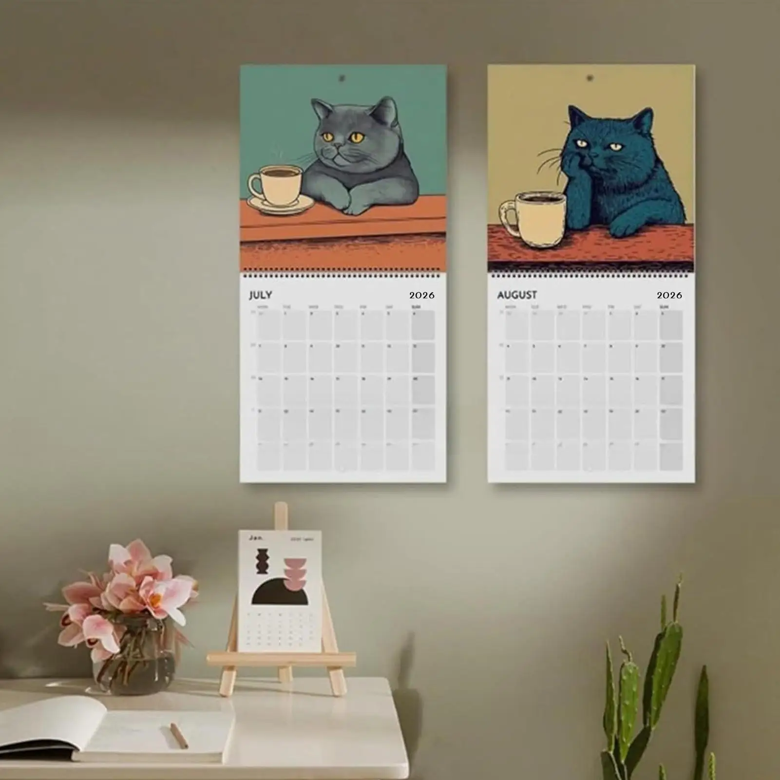 2026 Cat Calendar - Cats And Coffee,12-Month Coffee Cat Wall Calendar Planner, Funny Cat Memo, Family Planner Thick Paper
2026 Cat Calendar - Cats And Coffee,12-Month Coffee Cat Wall Calendar Planner, Funny Cat Memo, Family Planner Thick Paper
