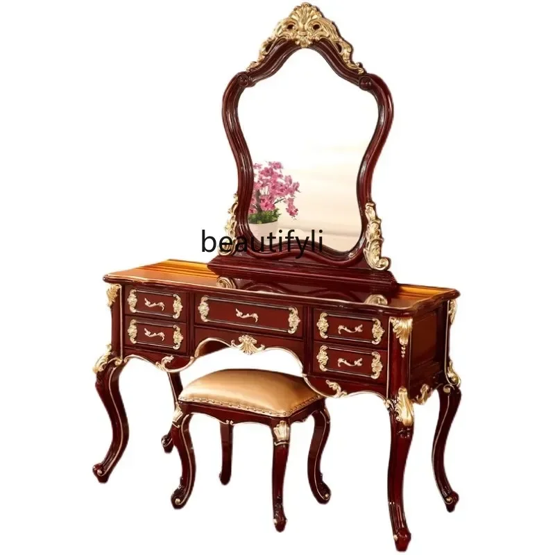 European dressing table American dressing table ebony burgundy pearl white solid wood carved champagne gold 1.2 meters
European dressing table American dressing table ebony burgundy pearl white solid wood carved champagne gold 1.2 meters