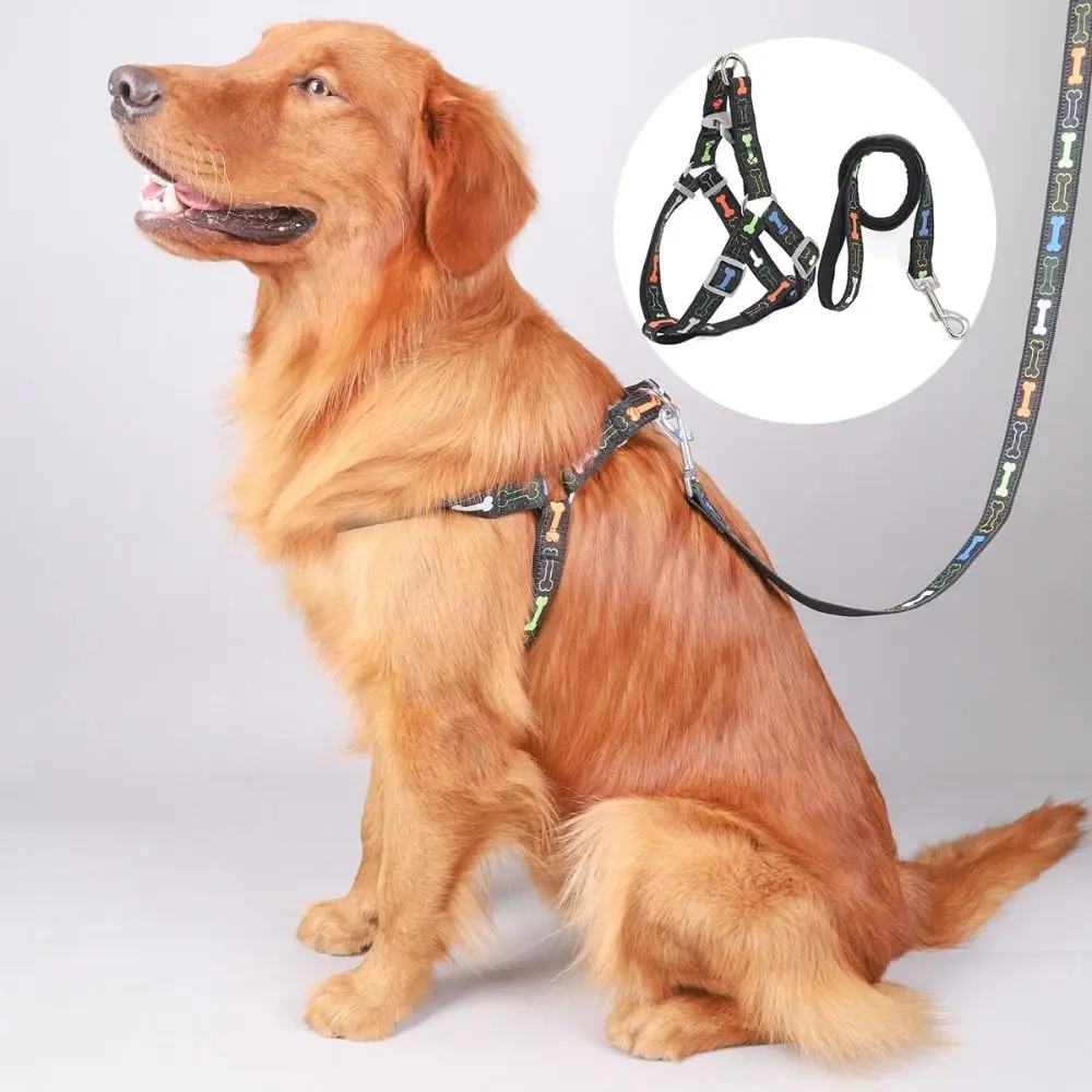 Adjustable Colorful Bone Dog Harness Vest Anti-breakaway Wear-resistant Dog Chest Harness Polyester with Rope Dog Traction Vest
Adjustable Colorful Bone Dog Harness Vest Anti-breakaway Wear-resistant Dog Chest Harness Polyester with Rope Dog Traction Vest
