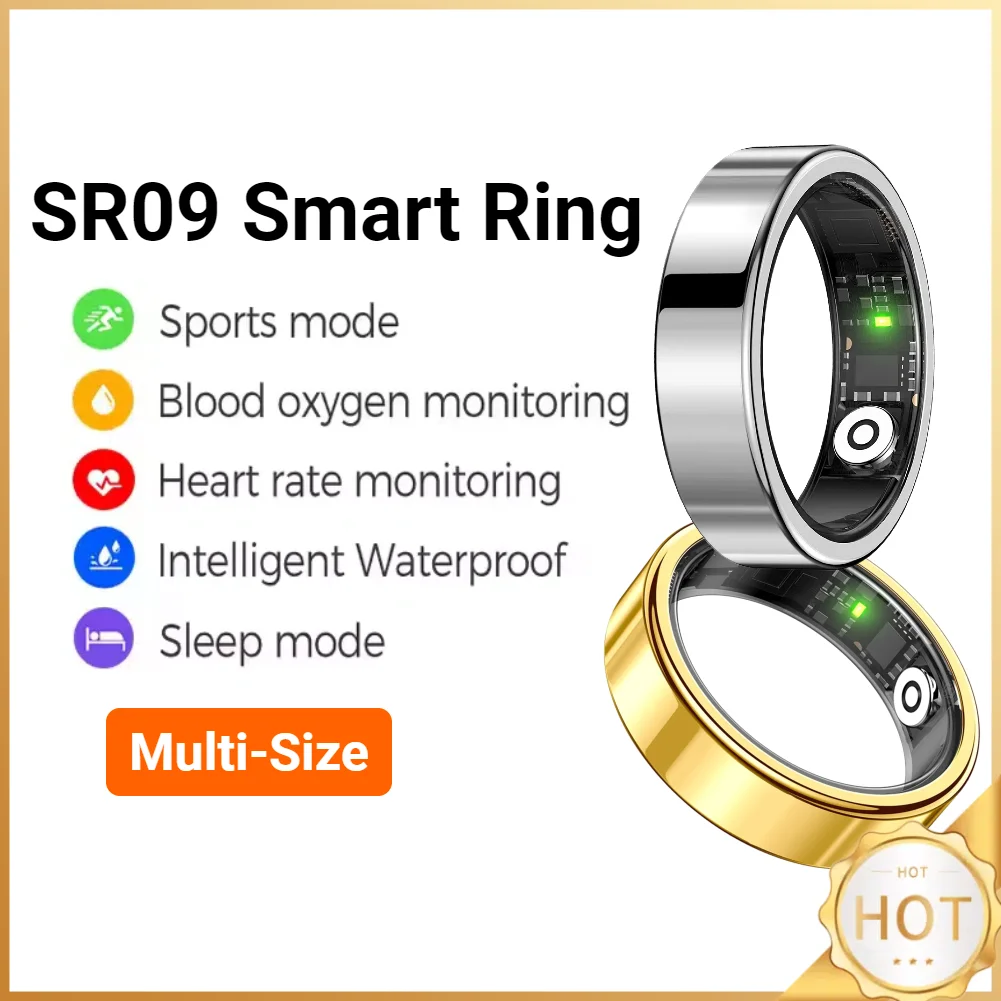 SR09 Smart Ring Health Tracker Bluetooth-Compatible 5.1 Sleep Ring 5ATM Waterproof Heart Rate Blood Oxygen Monitor for Women Men
SR09 Smart Ring Health Tracker Bluetooth-Compatible 5.1 Sleep Ring 5ATM Waterproof Heart Rate Blood Oxygen Monitor for Women Men