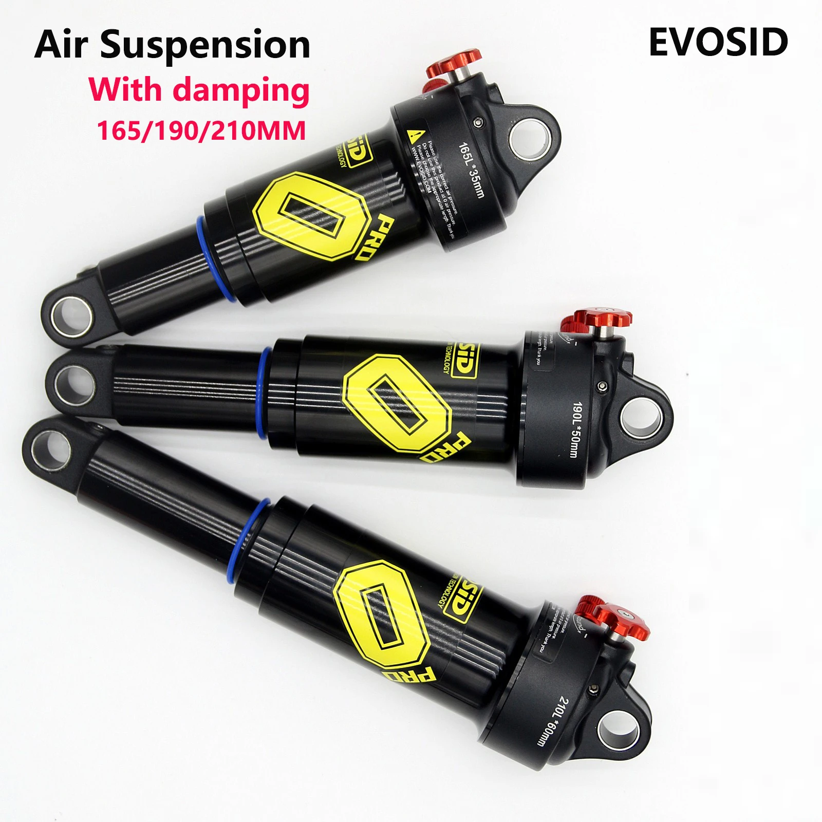 EVOSID Mtb Bike Air Shock Absorber 165MM 190MM 210MM Air Pressure Adjustment Aluminum Alloy Mtb Damping Air Shock Absorber
EVOSID Mtb Bike Air Shock Absorber 165MM 190MM 210MM Air Pressure Adjustment Aluminum Alloy Mtb Damping Air Shock Absorber