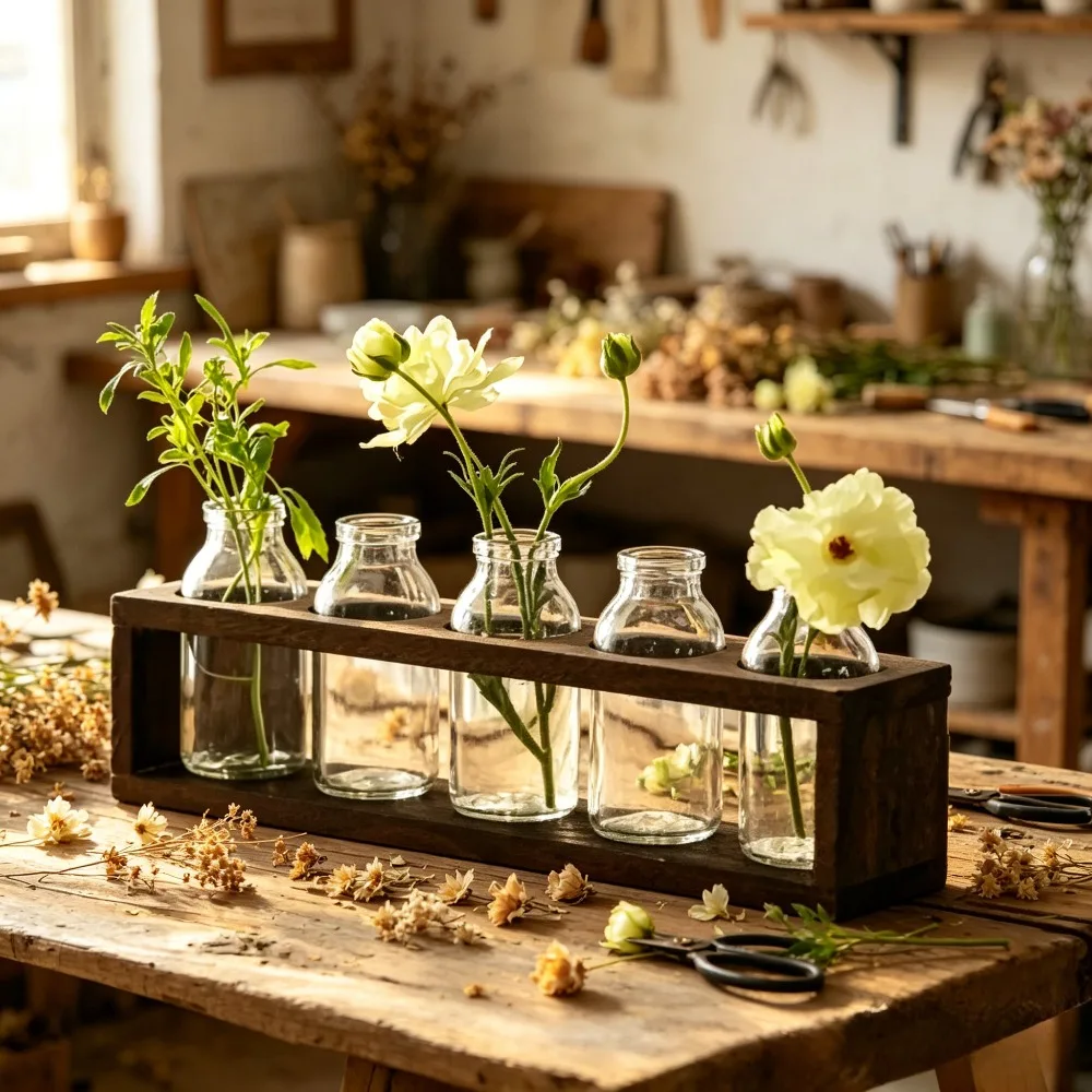 Creative Transparent Hydroponics Plants Desktop Glass with Wood Frame Stand Desktop Plant for Wedding Home Decoration
Creative Transparent Hydroponics Plants Desktop Glass with Wood Frame Stand Desktop Plant for Wedding Home Decoration
