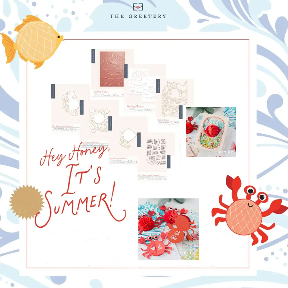 New Greetery Crab Seahorse Fish Making Waves Hey Honeycomb Dies Stamps Stencils for DIY Scrapbooking Card Calendar May 2026 New
New Greetery Crab Seahorse Fish Making Waves Hey Honeycomb Dies Stamps Stencils for DIY Scrapbooking Card Calendar May 2026 New