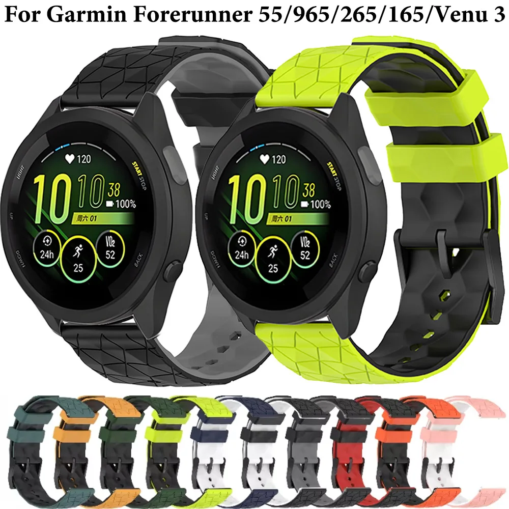 22mm 20mm Silicone Strap For Garmin Forerunner 55 165 265 965 255 955 Football Pattern Wristband For Garmin Active 5/Venu 3 Belt
22mm 20mm Silicone Strap For Garmin Forerunner 55 165 265 965 255 955 Football Pattern Wristband For Garmin Active 5/Venu 3 Belt