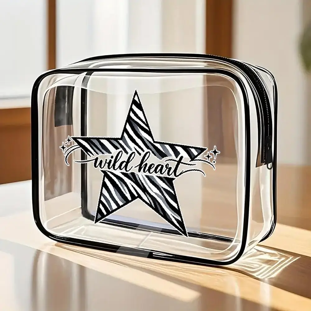 Toiletry Bag Zebra Print Star Wild Heart Clear Makeup Bag Bold Edgy Design Zippered Portable Cosmetic Pouch Travel Daily Toile
Toiletry Bag Zebra Print Star Wild Heart Clear Makeup Bag Bold Edgy Design Zippered Portable Cosmetic Pouch Travel Daily Toile