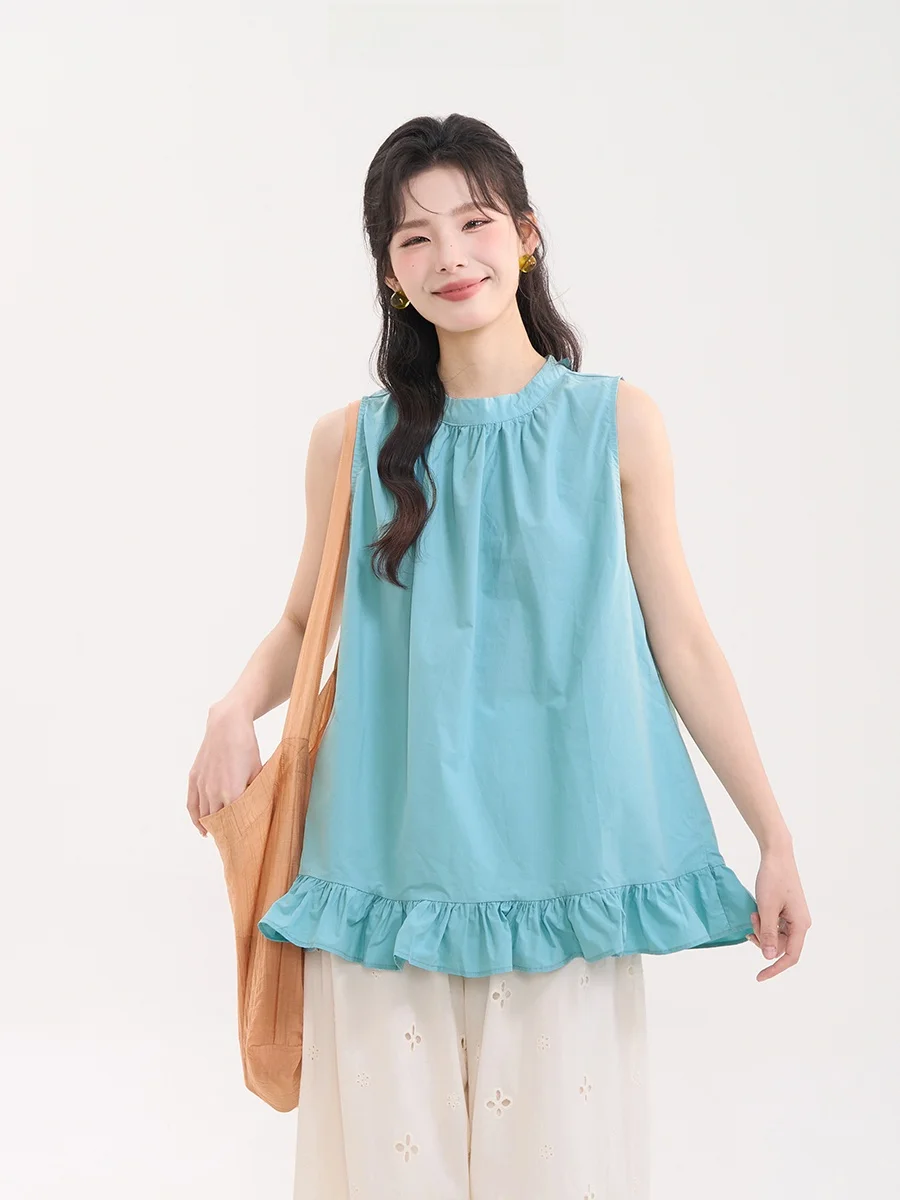 Sweet Sle Hem Window Heme Dr Ballet Ruffle Design Belted round Ne Svel Cotton irt Women Summer Top
Sweet Sle Hem Window Heme Dr Ballet Ruffle Design Belted round Ne Svel Cotton irt Women Summer Top