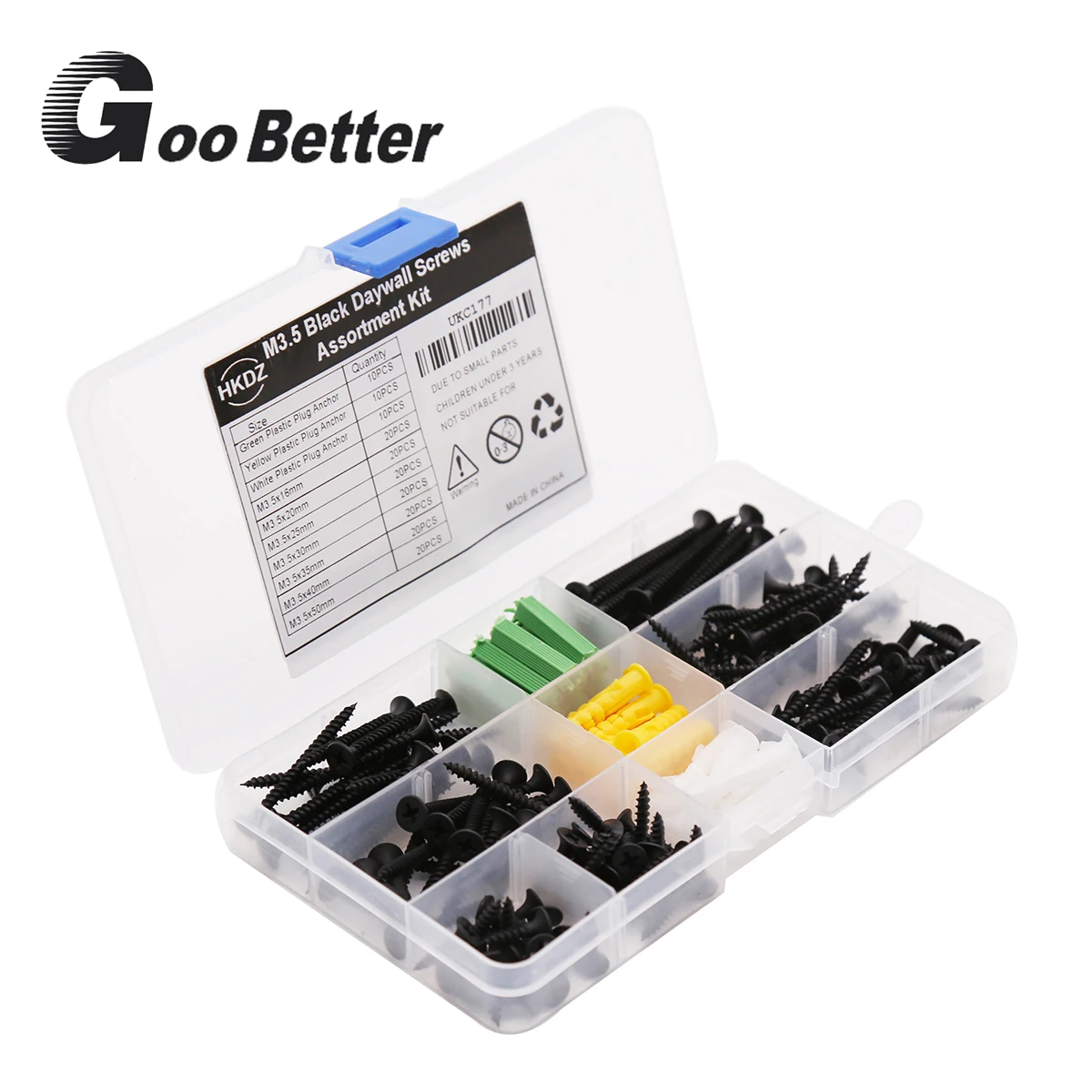 170Pcs/Set M3.5 Black Phillips Countersunk Head Screw Carbon Steel Flat Head Self-Tapping Screw Wood Screw
170Pcs/Set M3.5 Black Phillips Countersunk Head Screw Carbon Steel Flat Head Self-Tapping Screw Wood Screw