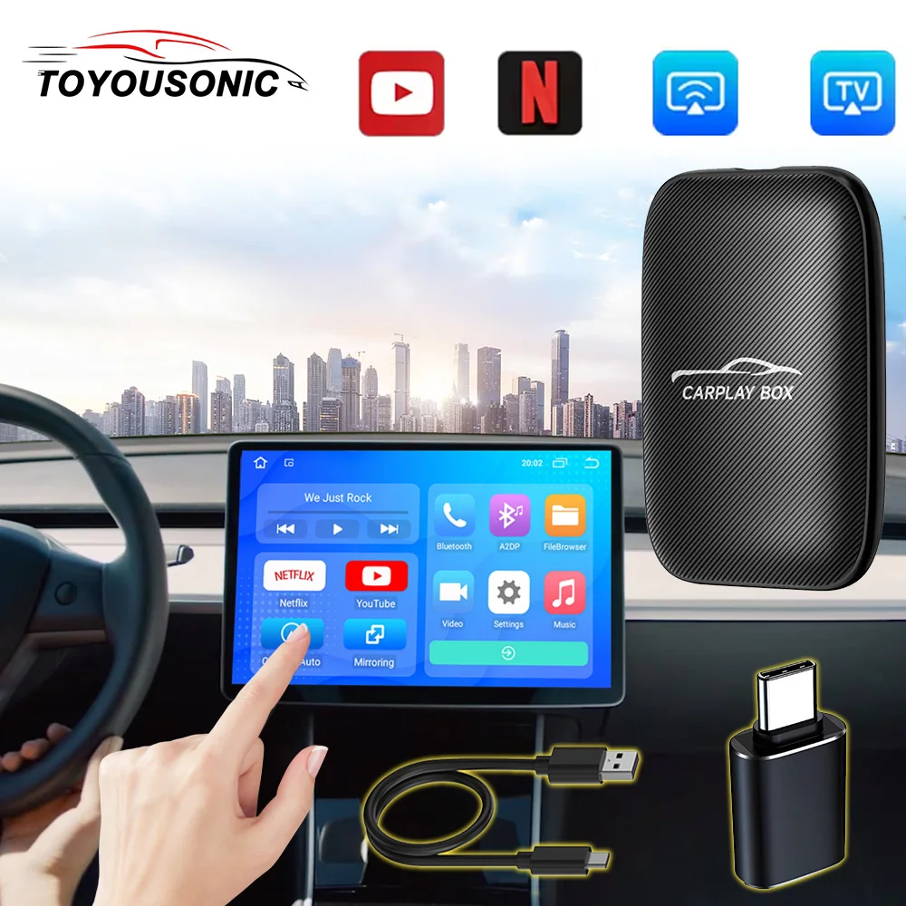 TOYOUSONIC Carplay Box Беспроводной Android Auto Carplay Адаптер Android система Навигация Поддержка YouTube Netflix type-C
TOYOUSONIC Carplay Box Беспроводной Android Auto Carplay Адаптер Android система Навигация Поддержка YouTube Netflix type-C