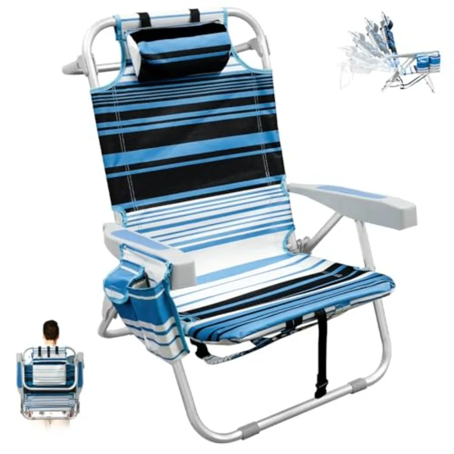 Beach chair for outdoor camping and patio use, aluminum frame, black, folding lightweight design with cup holder and padded hea
Beach chair for outdoor camping and patio use, aluminum frame, black, folding lightweight design with cup holder and padded hea